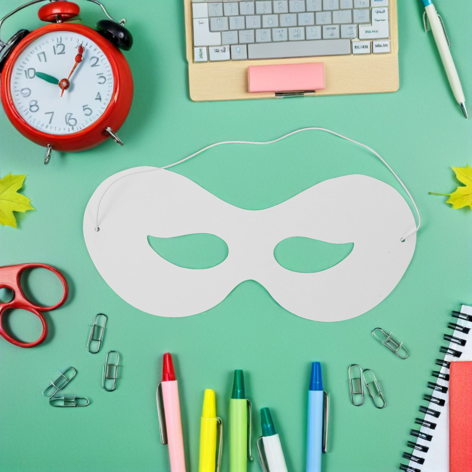 Kids Face Mask - 40Pcs Children DIY Paintable White Paper