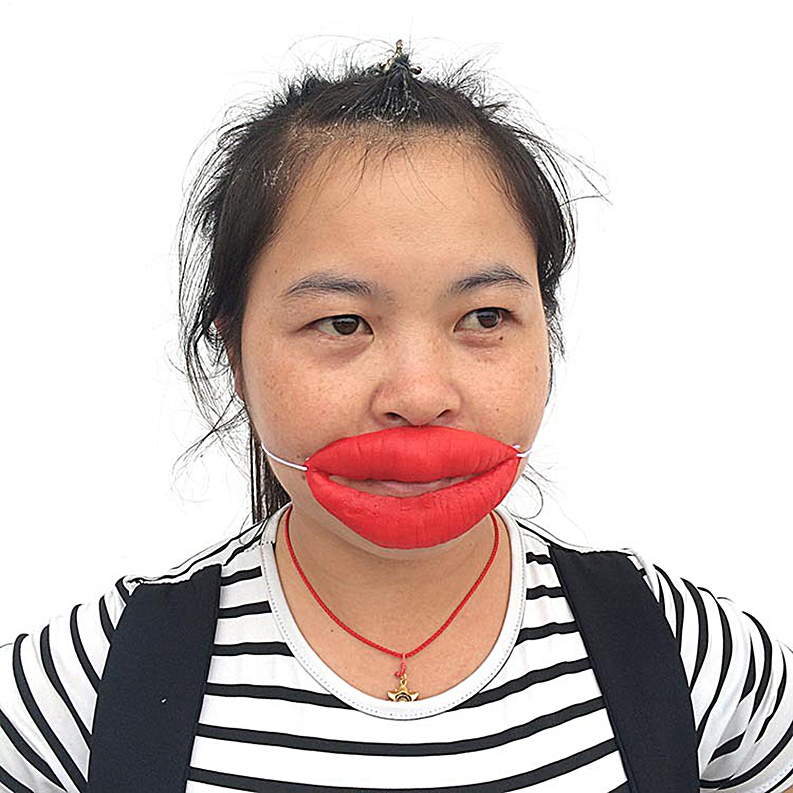 Kids Face Mask - Red Lips Face Masks Funny Big