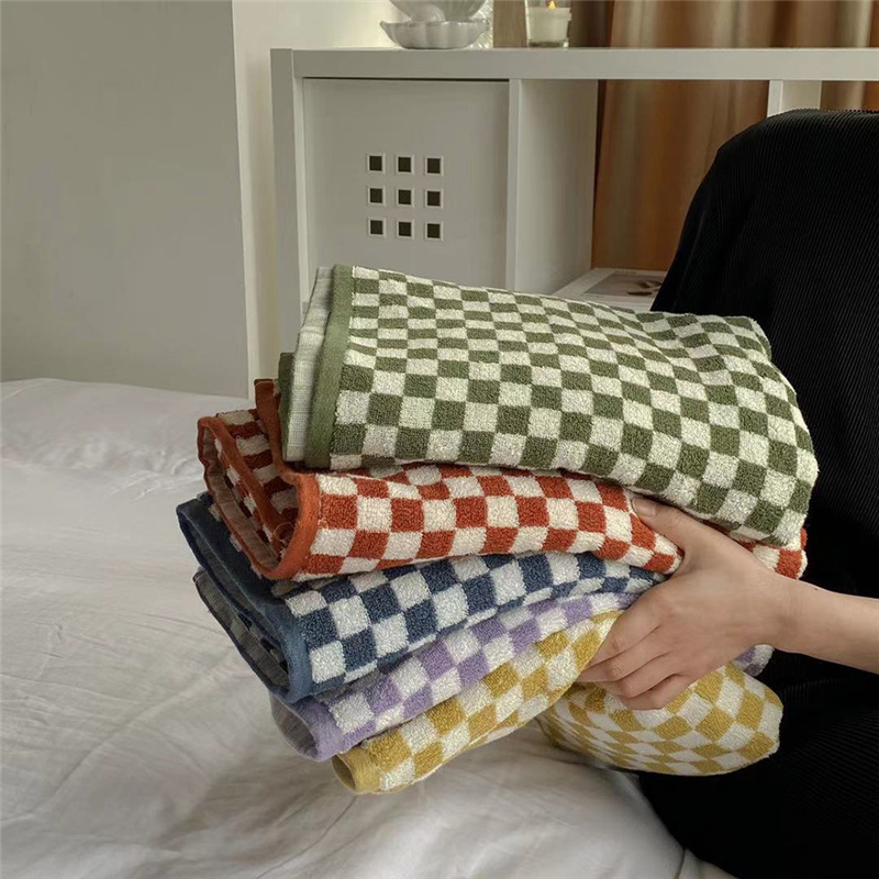 Retro Checkerboard Plaid Long- - Cloth Face Mask Washable 评论和价格